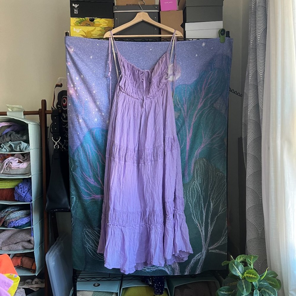 Free People – Taking Sides Maxi Dress – "Thistle Patch" Lavender